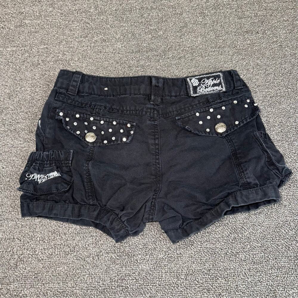 VTG Y2K Apple Bottoms Black Shorts Girls Youth Size 7 Cargo Streetwear Kids